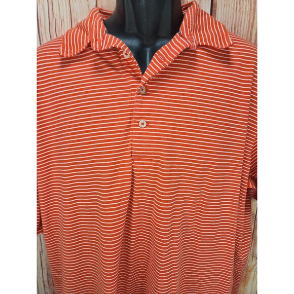Polo Ralph Lauren Mens Orange Striped Polo XL - Picture 3 of 7